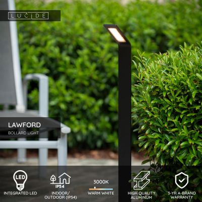 Lucide LAWFORD - Stĺpové svetlo - LED - 1x6W 3000K - IP54 - Čierna